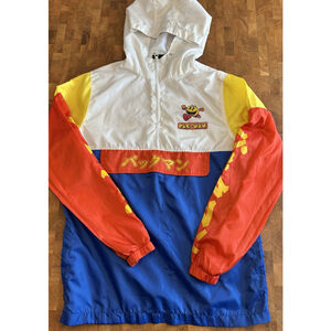 PAC MAN PACMAN WINDBREAKER S PULLOVER JACKET 80S VIDEO GAME color Block Japanese